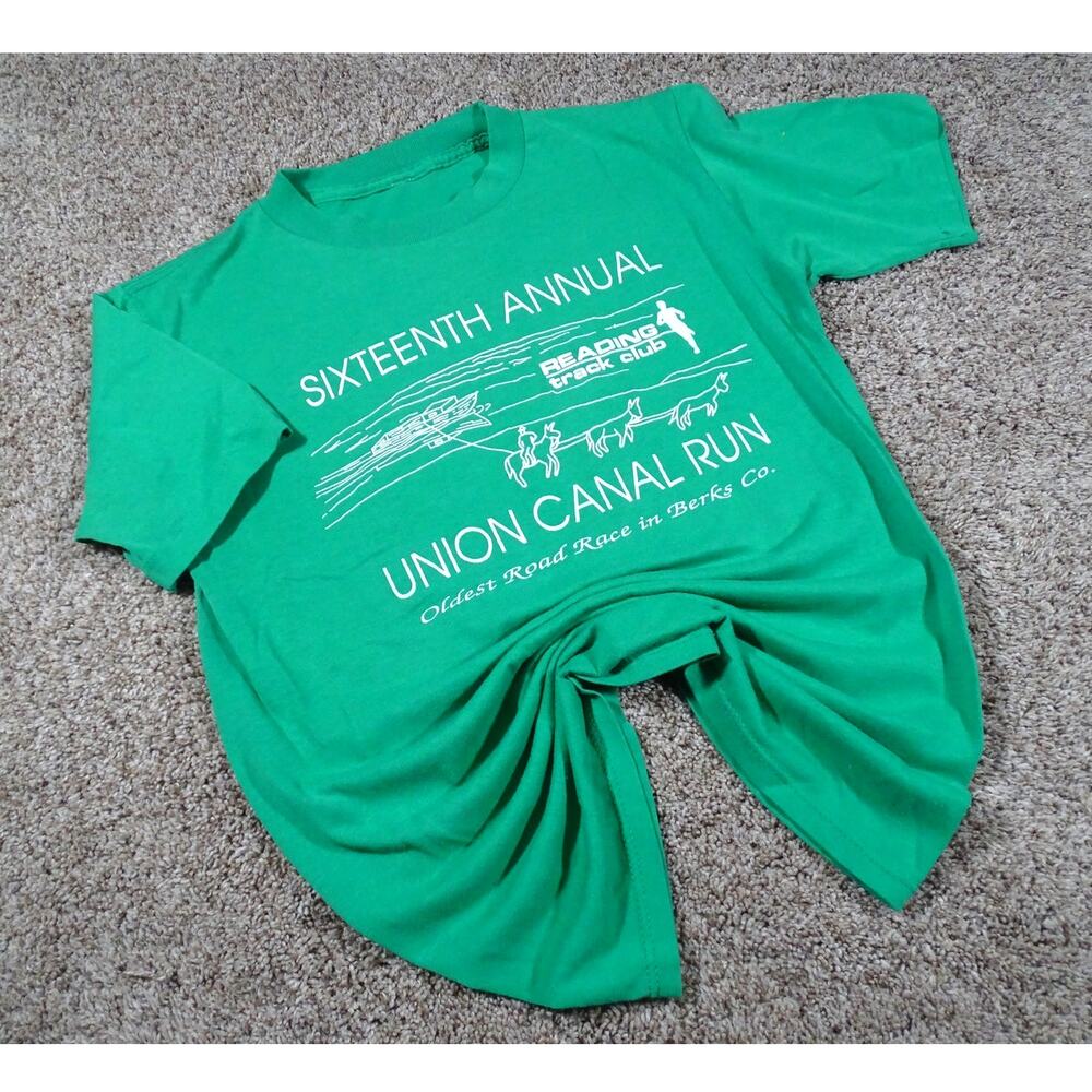 Vintage 80s Union Canal Run Shirt Small Single PA Marathon Kitch Graphic Tee